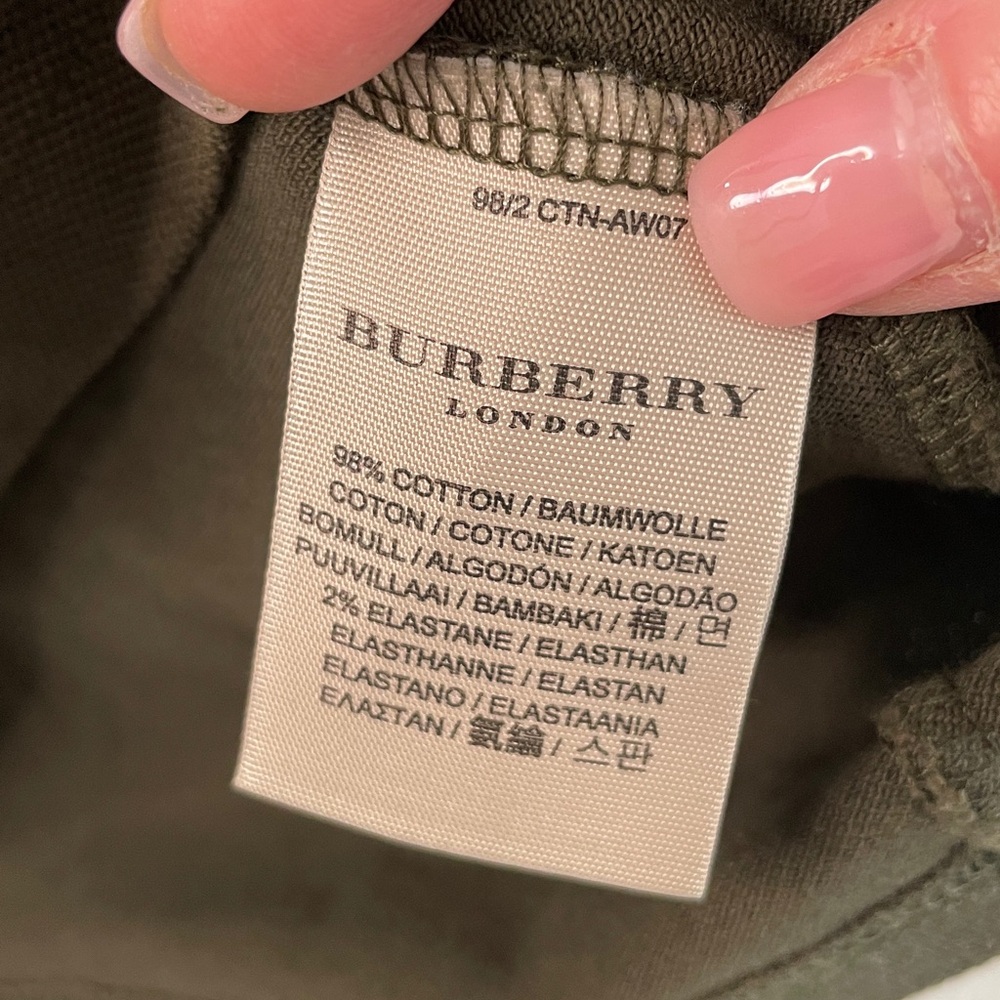 Burberry Olive Long Sleeve Top M - Picture 6 of 7